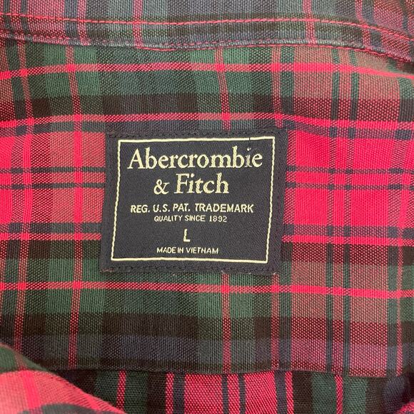 Abercrombie & Fitch Men’s Button-Down Preppy  Plaid Shirt Size Large - Picture 4 of 9